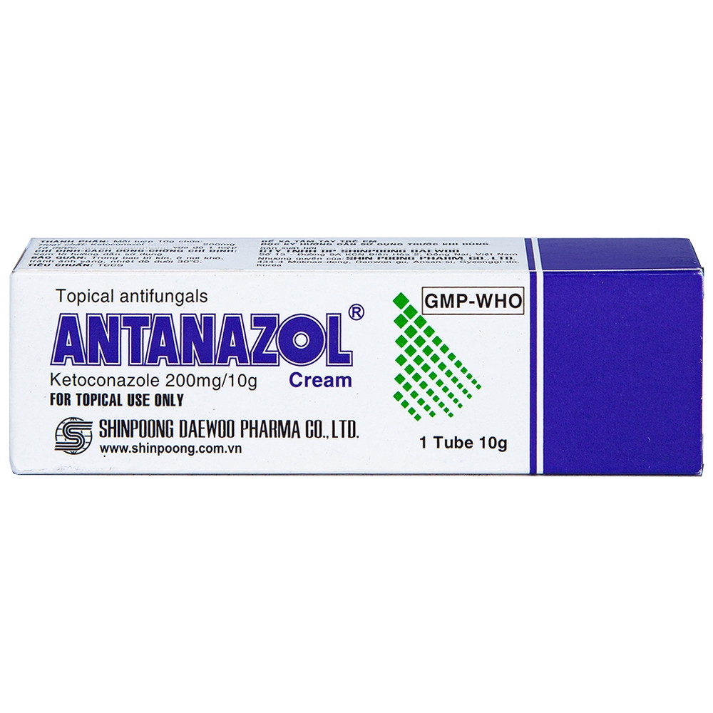 Hình ảnh Kem bôi da Antanazol 200mg Shinpoong Daewoo điều trị các bệnh nhiễm nấm ngoài da (10g)