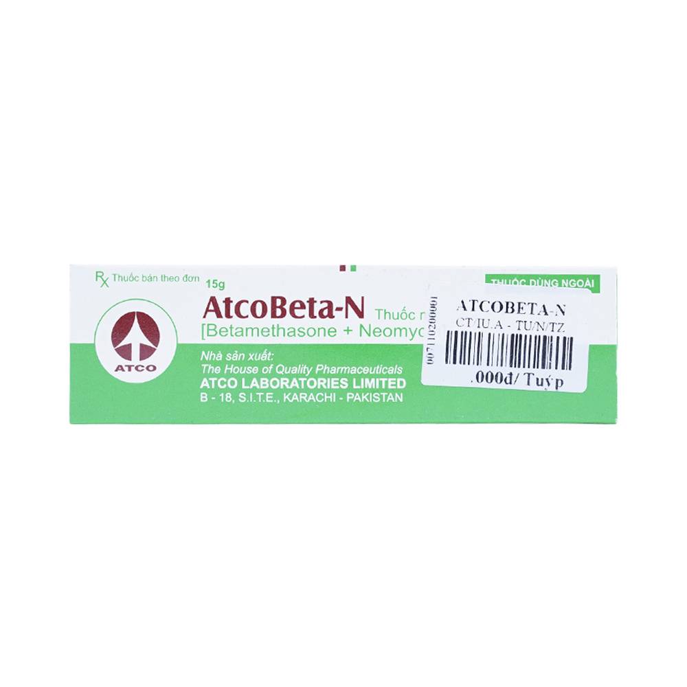 Hình ảnh Thuốc mỡ Atcobeta-N 0,1% Atco điều trị viêm da, chàm dị ứng (15g)