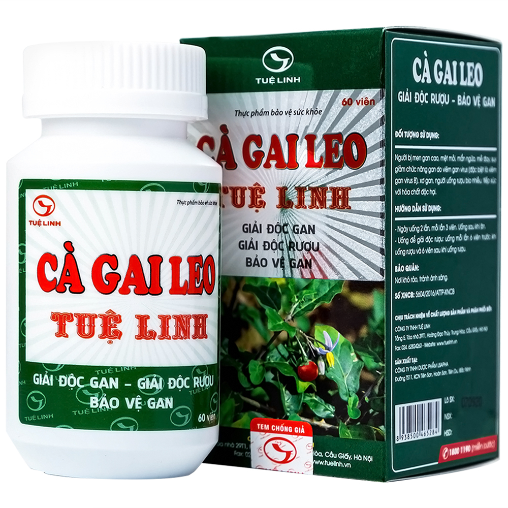 Hình ảnh Viên uống Cà Gai Leo Tuệ Linh bảo vệ và phục hồi tế bào gan, giải độc gan (60 viên)