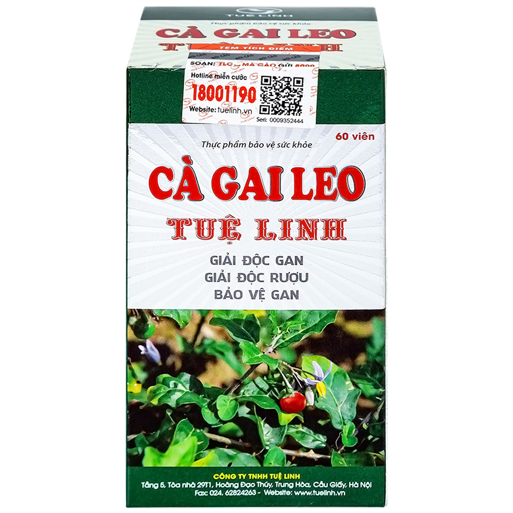 Hình ảnh Viên uống Cà Gai Leo Tuệ Linh bảo vệ và phục hồi tế bào gan, giải độc gan (60 viên)
