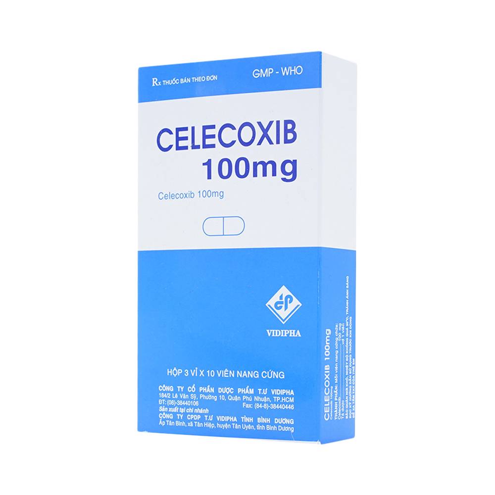 Hình ảnh Thuốc Celecoxib 100mg Vidipha điều trị thoái hóa khớp, viêm khớp dạng thấp (3 vỉ x 10 viên)