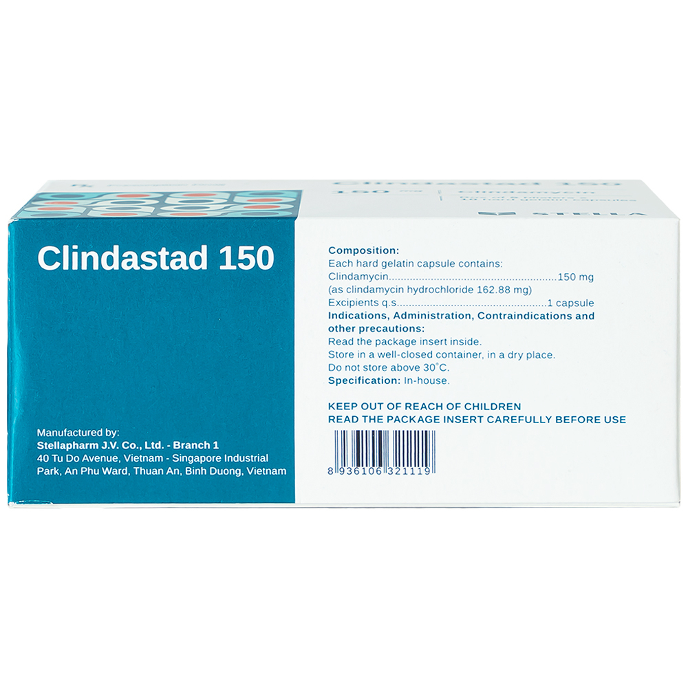 Hình ảnh Thuốc Clindastad 150 Stella điều trị nhiễm khuẩn (5 vỉ x 10 viên)