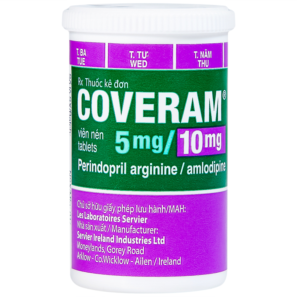 Hình ảnh Thuốc Coveram 5mg/10mg Servier điều trị tăng huyết áp (30 viên)