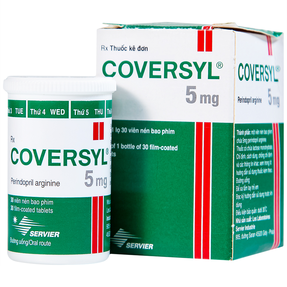 Hình ảnh Thuốc Coversyl 5mg Servier điều trị tăng huyết áp (30 viên)