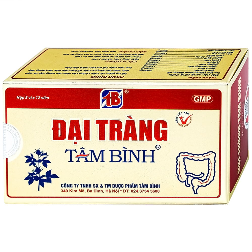 Viên uống Đại Tràng Tâm Bình hỗ trợ giảm các triệu chứng của viêm đại tràng cấp và mãn tính (5 vỉ x 12 viên)