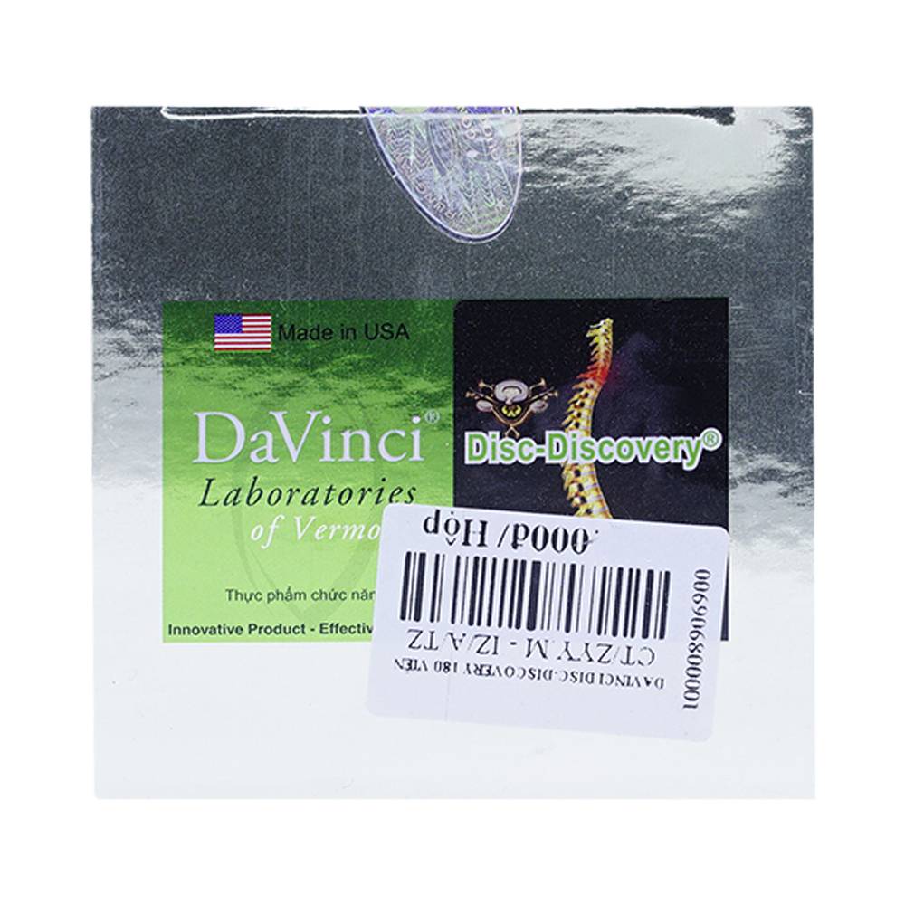 Hình ảnh Viên uống Disc-Discovery DaVinci cải thiện tình trạng thoái hóa đốt sống cổ, thắt lưng (180 viên) 