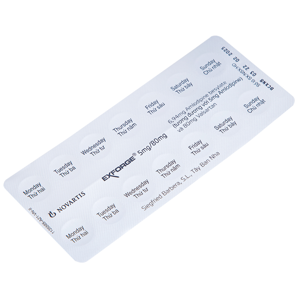 Hình ảnh Thuốc Exforge 5mg/80mg Novartis điều trị tăng huyết áp vô căn (2 vỉ x 14 viên)