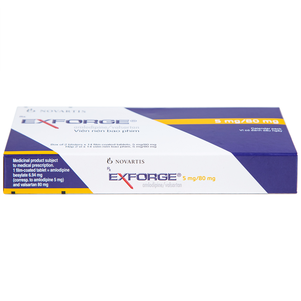 Hình ảnh Thuốc Exforge 5mg/80mg Novartis điều trị tăng huyết áp vô căn (2 vỉ x 14 viên)
