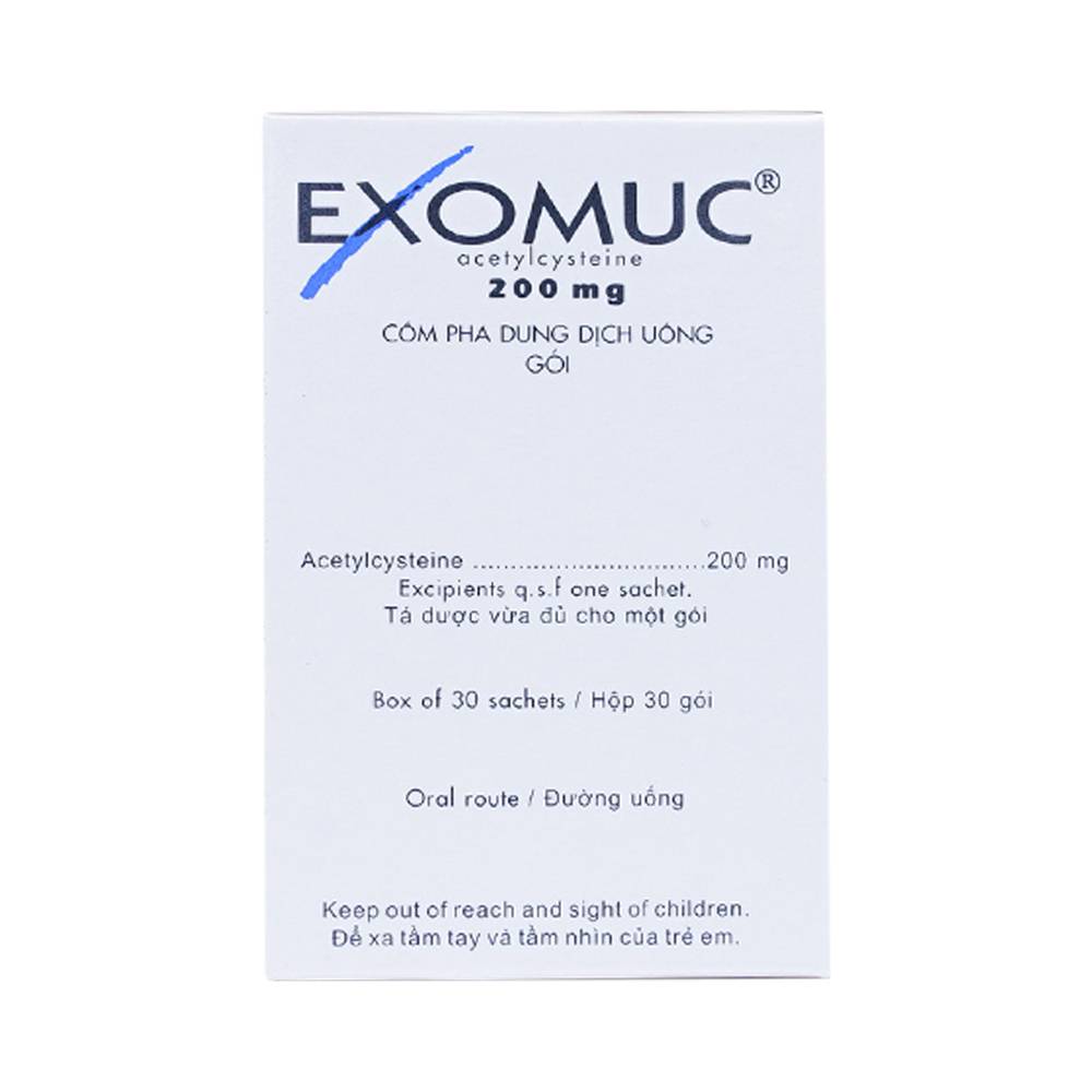 Hình ảnh Cốm Exomuc Bouchara điều trị rối loạn chất tiết phế quản (30 gói)