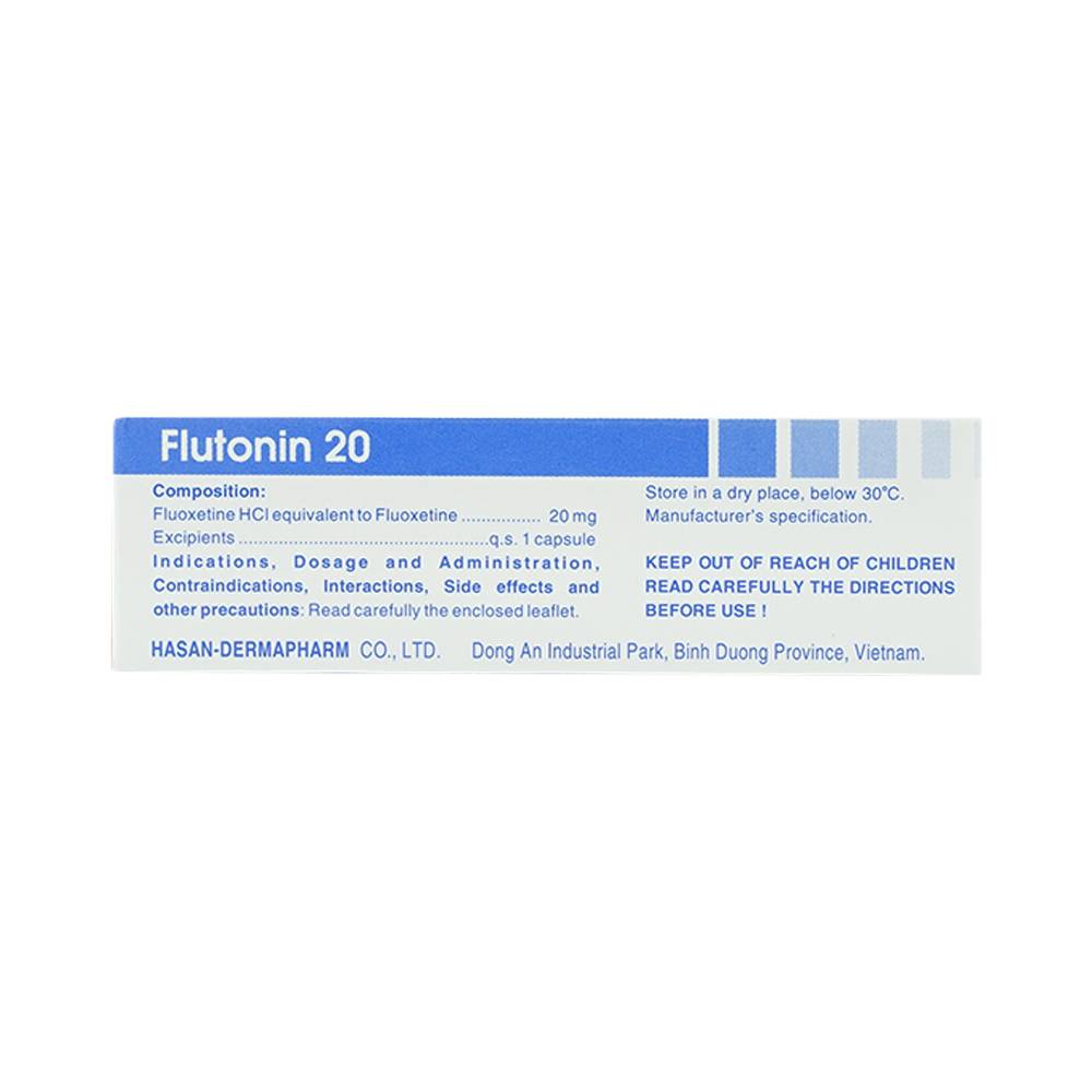 Hình ảnh Thuốc Flutonin 20 Hasan điều trị bệnh trầm cảm (3 vỉ x 10 viên)