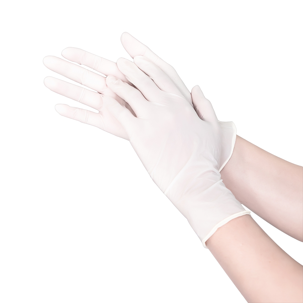 Hình ảnh Găng tay cao su y tế trơn có bột VGlove Size M (10 hộp x 100 chiếc)