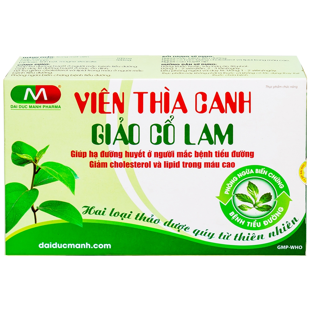 Hình ảnh Viên thìa canh Giảo Cổ Lam giúp hạ đường huyết, giảm cholesterol và lipid trong máu cao (3 vỉ x 10 viên)