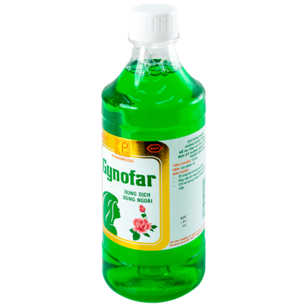 Hình ảnh Dung dịch vệ sinh Gynofar Pharmedic điều trị ngứa âm hộ, viêm âm đạo, huyết trắng (500ml)