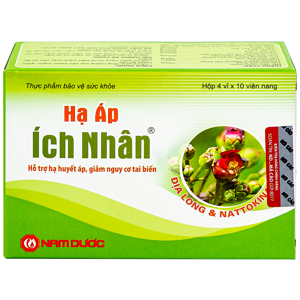 Hình ảnh Viên uống Hạ Áp Ích Nhân Nam Dược hỗ trợ hạ huyết áp, giảm nguy cơ tai biến (4 vỉ x 10 viên)