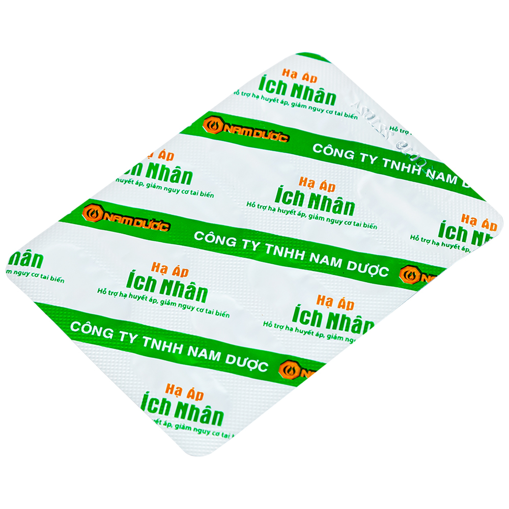 Hình ảnh Viên uống Hạ Áp Ích Nhân Nam Dược hỗ trợ hạ huyết áp, giảm nguy cơ tai biến (4 vỉ x 10 viên)