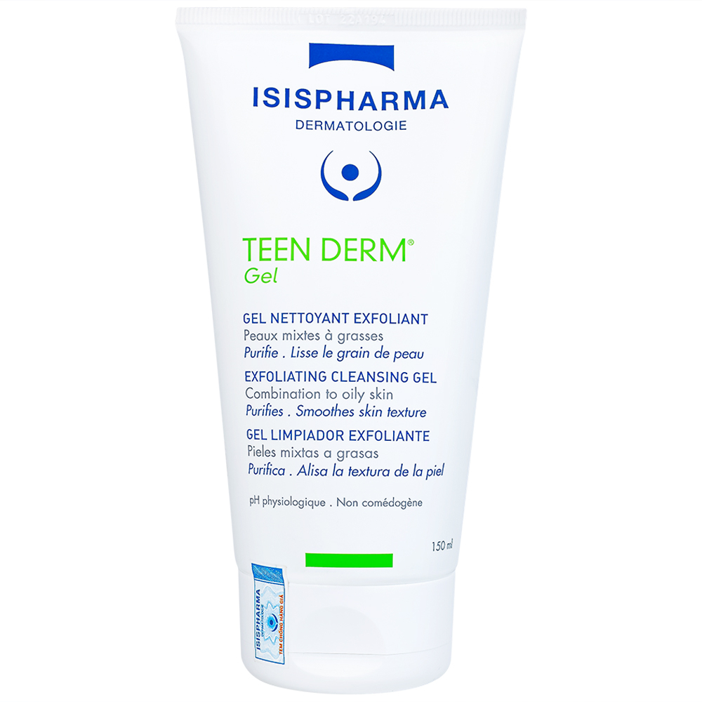 Gel rửa mặt Isis Pharma Teen Derm Gel hỗ trợ giảm nhờn trên da và ngăn ngừa mụn trứng cá (150ml)