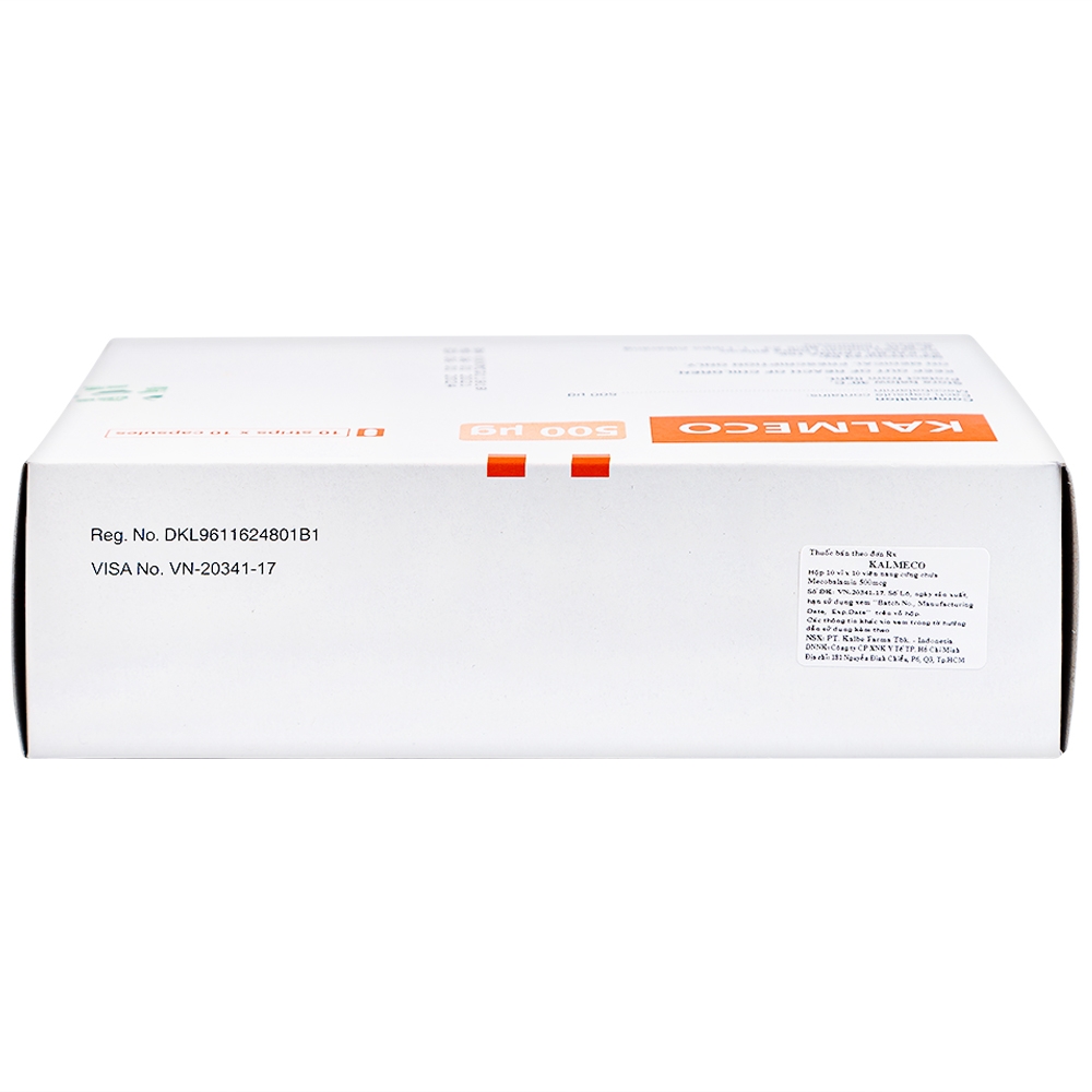 Hình ảnh Viên nang Kalmeco 500µg Kalbe điều trị các bệnh thần kinh ngoại biên do thiếu hụt vitamin B12 (10 vỉ x 10 viên) 