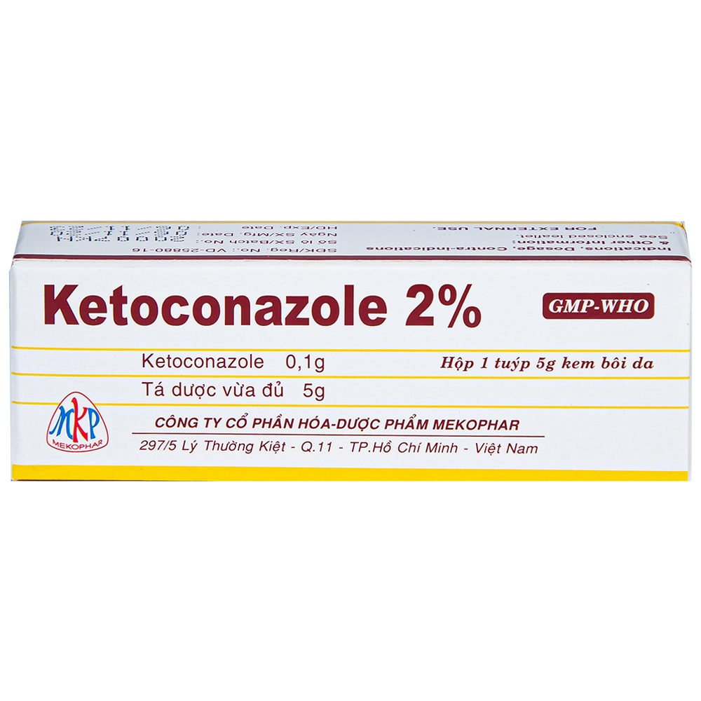 Hình ảnh Kem bôi da Ketoconazole 2% Mekophar điều trị nấm ở da và niêm mạc (5g) 
