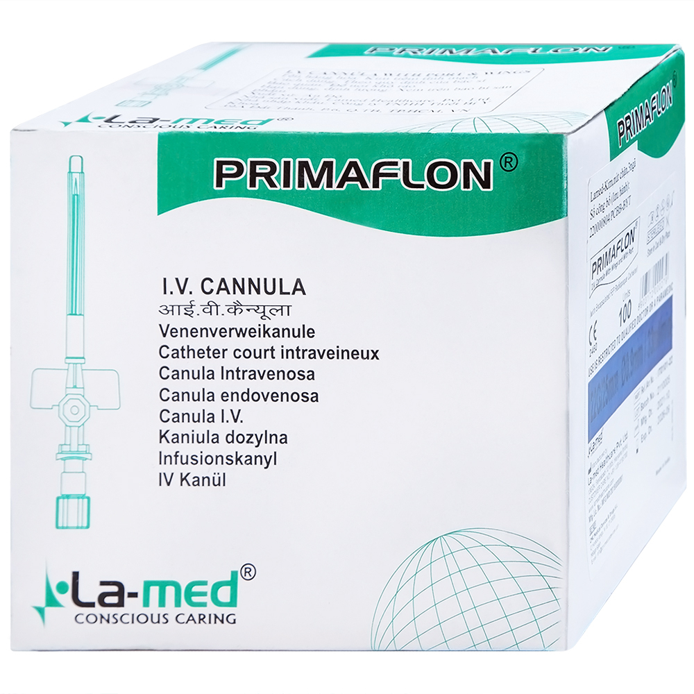 Hình ảnh Kim tiêm tĩnh mạch 22g/25mm Primaflon Lamed hạn chế lệch vỡ vein khi dẫn truyền dịch (100 cây)