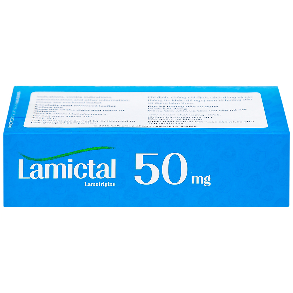 Hình ảnh Viên nén Lamictal 50mg GSK điều trị động kinh và phòng ngừa bệnh rối loạn lưỡng cực (3 vỉ x 10 viên)