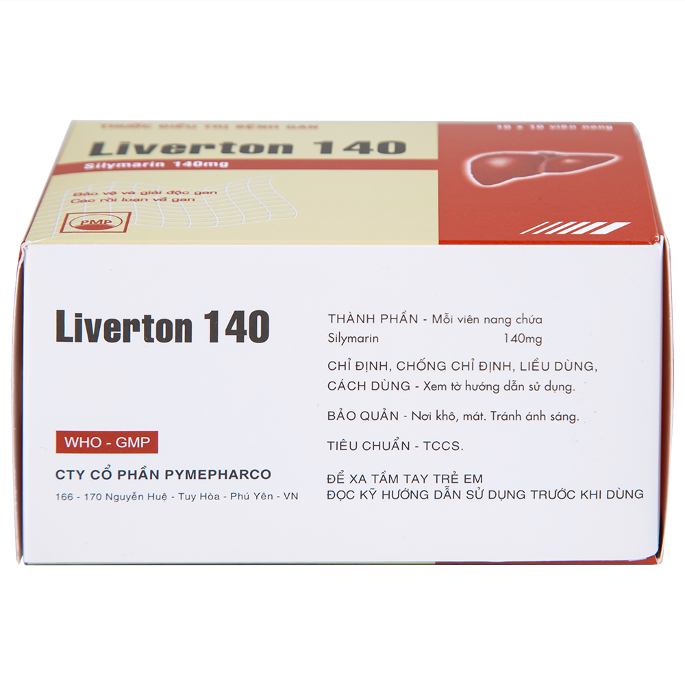 Hình ảnh Thuốc Liverton 140 Pymepharco điều trị bệnh gan, giải độc gan, rối loạn về gan (10 vỉ x 10 viên) 