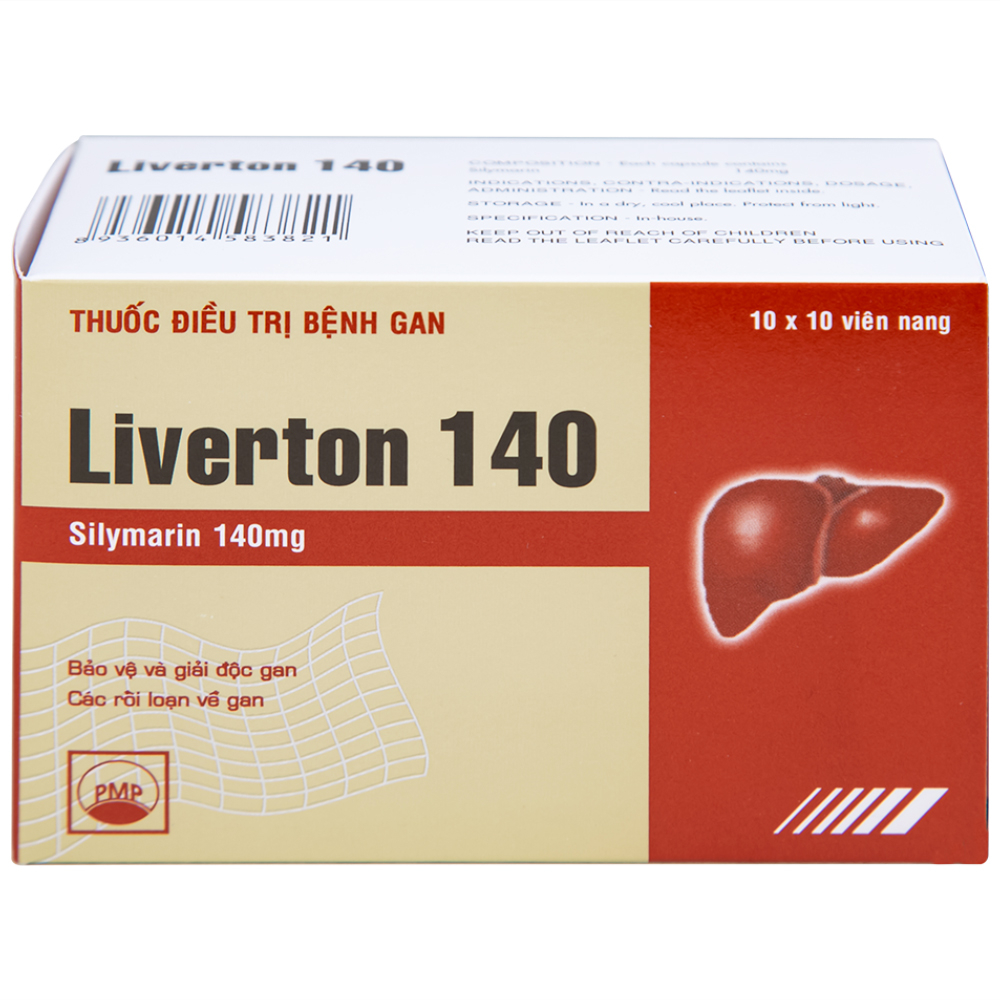 Hình ảnh Thuốc Liverton 140 Pymepharco điều trị bệnh gan, giải độc gan, rối loạn về gan (10 vỉ x 10 viên) 