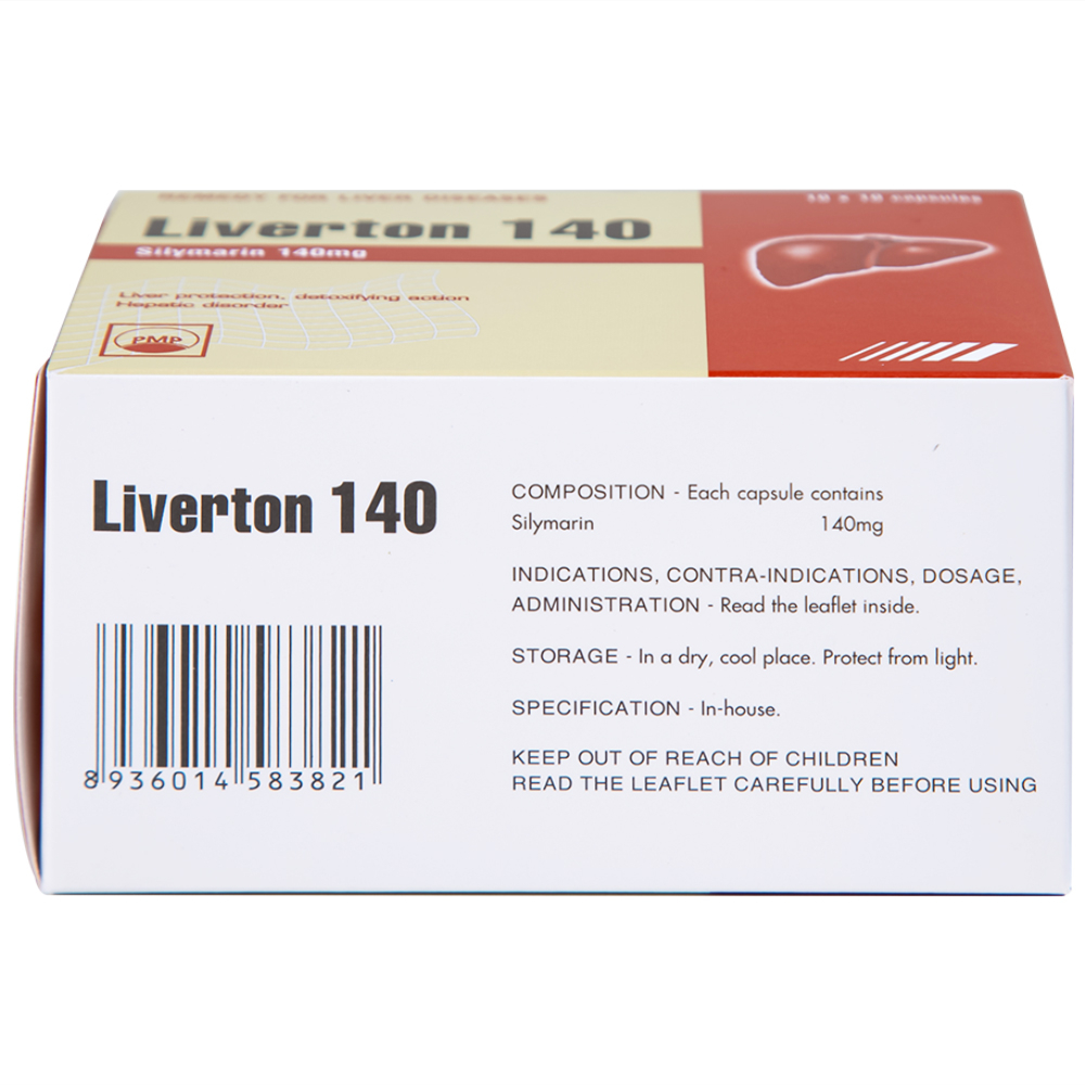 Hình ảnh Thuốc Liverton 140 Pymepharco điều trị bệnh gan, giải độc gan, rối loạn về gan (10 vỉ x 10 viên) 