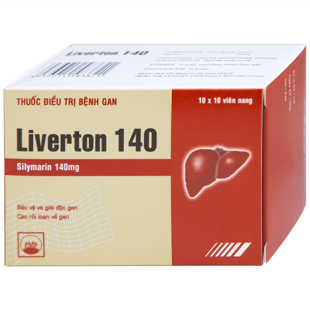 Hình ảnh Thuốc Liverton 140 Pymepharco điều trị bệnh gan, giải độc gan, rối loạn về gan (10 vỉ x 10 viên) 