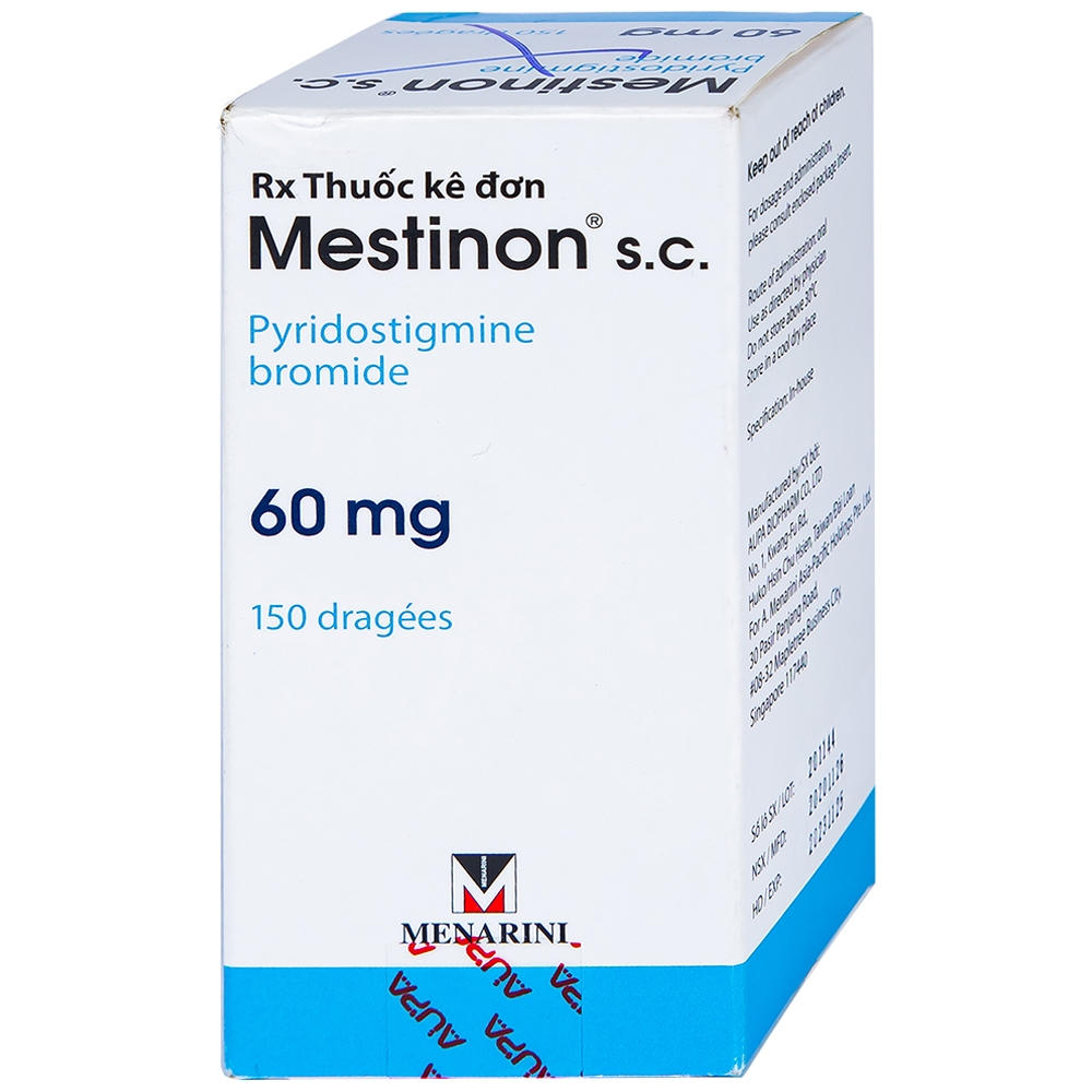 Hình ảnh Viên nén Mestinon S.C. 60mg Menarini điều trị nhược cơ, tắc ruột do liệt ruột và bí tiểu sau phẫu thuật (150 viên)