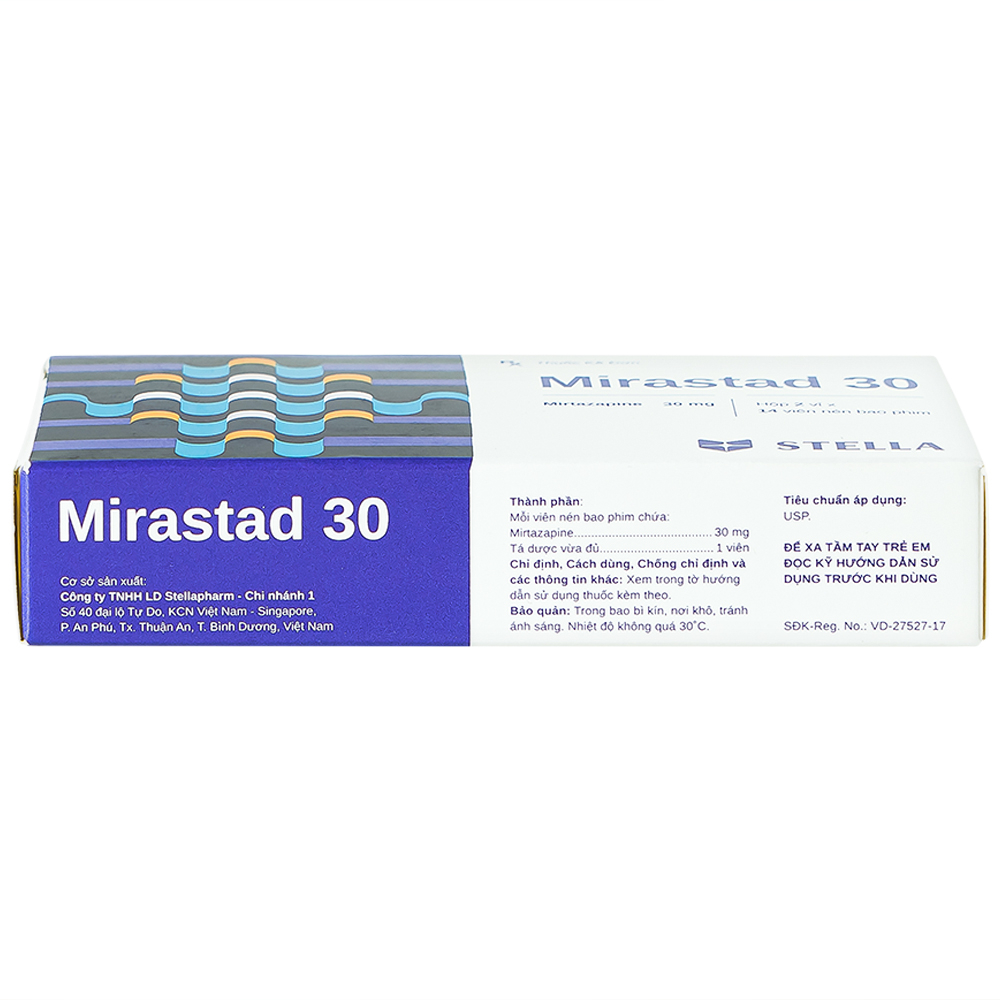 Hình ảnh Viên nén Mirastad 30 Stella điều trị trầm cảm, duy trì cân bằng tinh thần (2 vỉ x 14 viên)