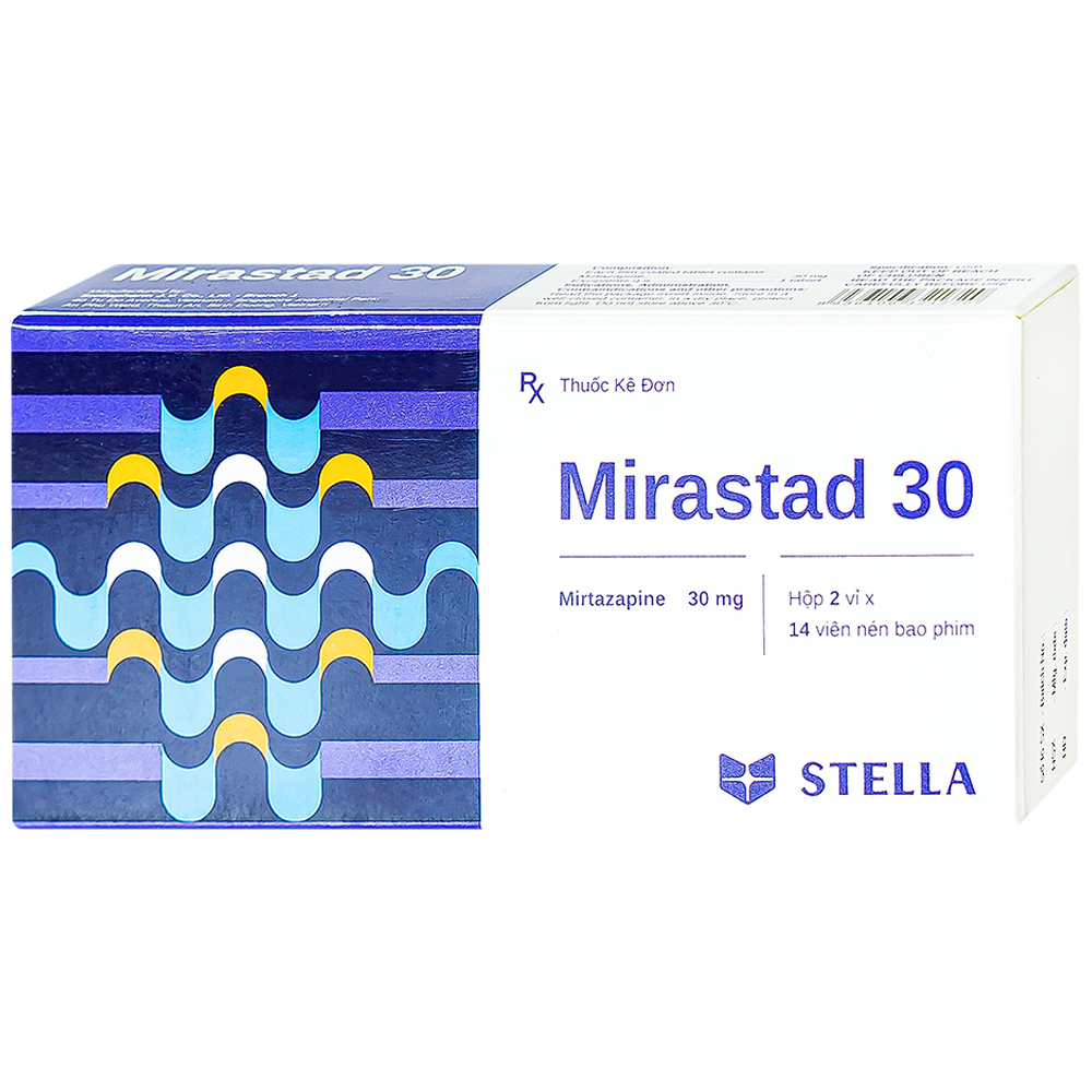 Hình ảnh Viên nén Mirastad 30 Stella điều trị trầm cảm, duy trì cân bằng tinh thần (2 vỉ x 14 viên)
