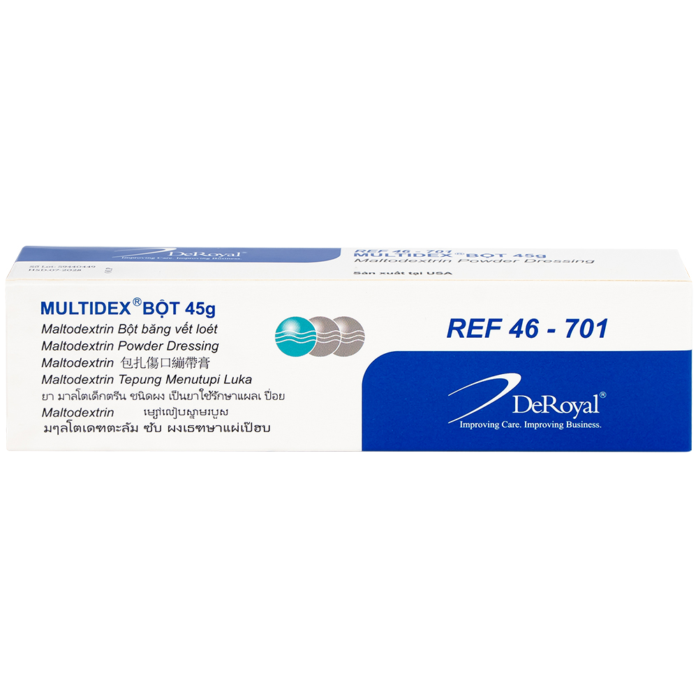 Hình ảnh Bột Multidex 45g DeRoyal hỗ trợ điều trị viêm nhiễm da, làm lành các vết loét mãn tính