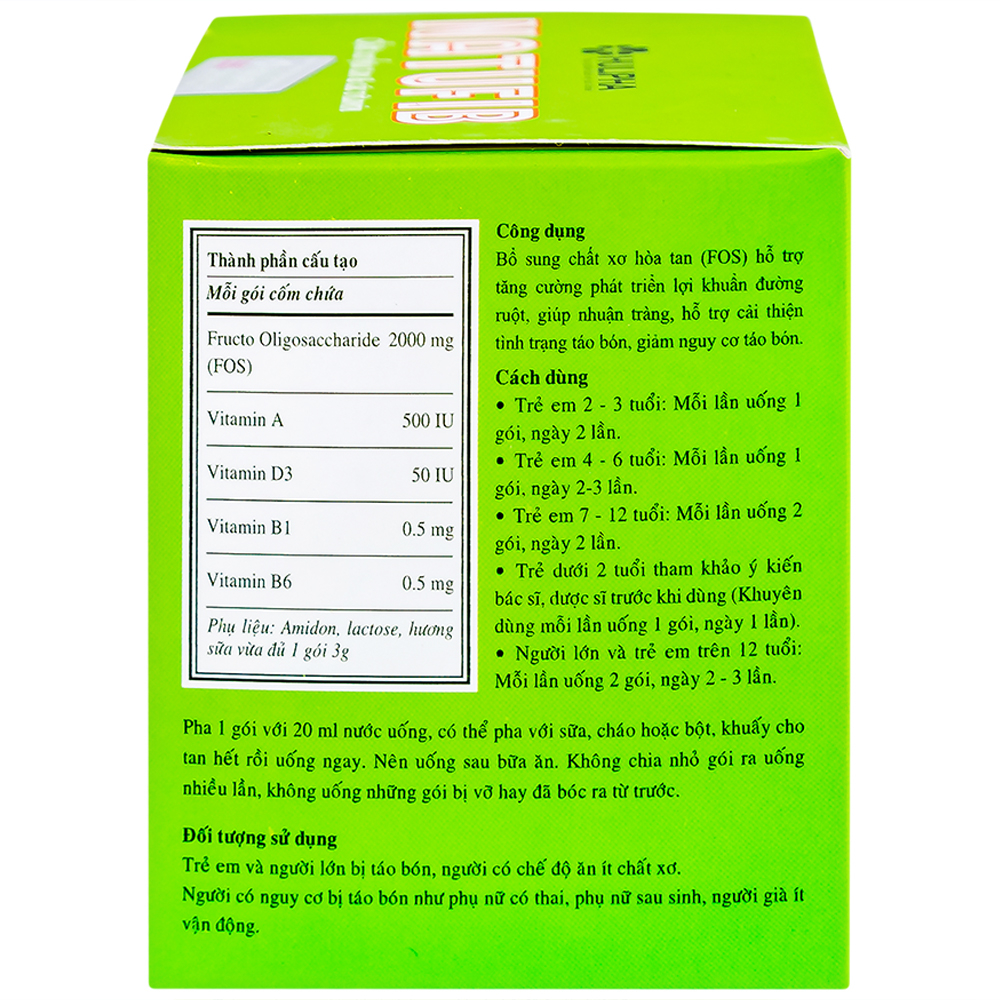 Hình ảnh Cốm Natufib Hulipha hỗ trợ cải thiện tình trạng táo bón (20 gói x 3g)