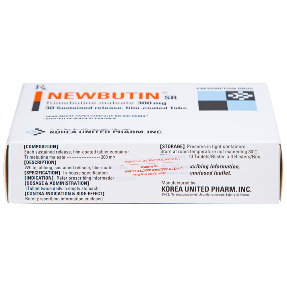 Hình ảnh Viên nén Newbutin SR 300mg Korea United điều trị trào ngược dạ dày - thực quản (3 vỉ x 10 viên)