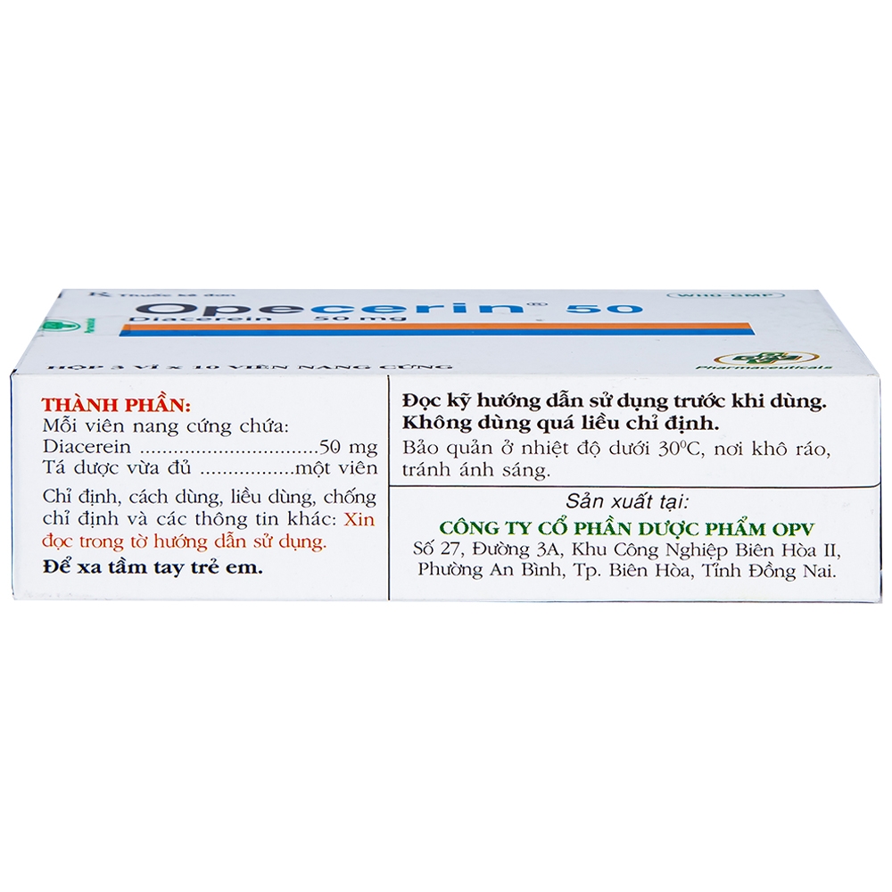 Hình ảnh Thuốc Opecerin 50mg OPV điều trị thoái hóa khớp hông, gối (3 vỉ x 10 viên)