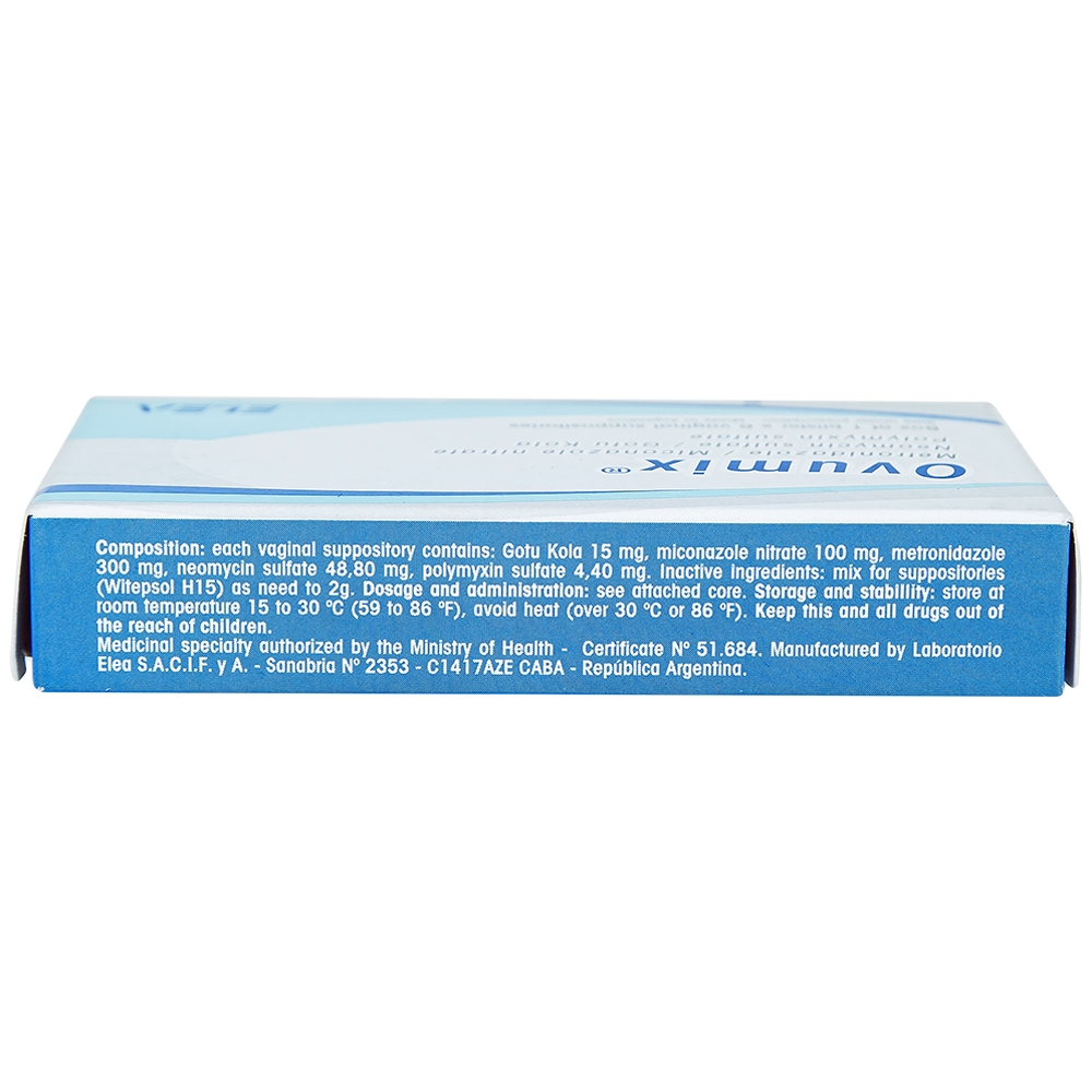 Hình ảnh Viên đặt âm đạo Ovumix Elea điều trị viêm âm đạo, viêm rát âm đạo cổ tử cung (1 vỉ x 6 viên)