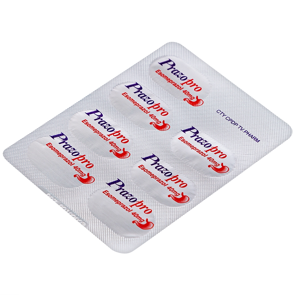 Hình ảnh Thuốc Prazopro 40 TV.Pharm điều trị loét dạ dày - tá tràng lành tính (2 vỉ x 7 viên)