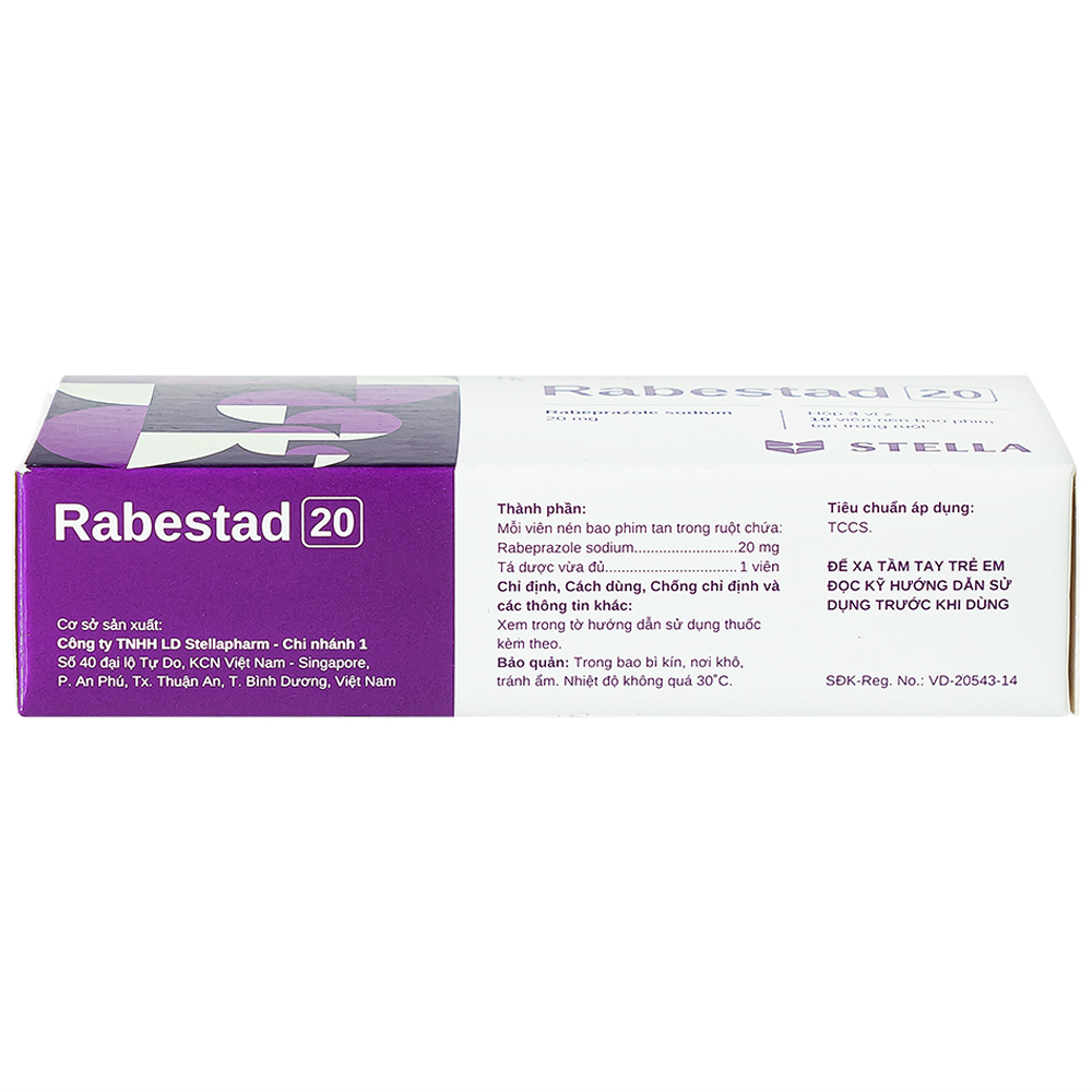 Hình ảnh Thuốc Rabestad 20 Stella điều trị trào ngược dạ dày, thực quản (3 vỉ x 10 viên)