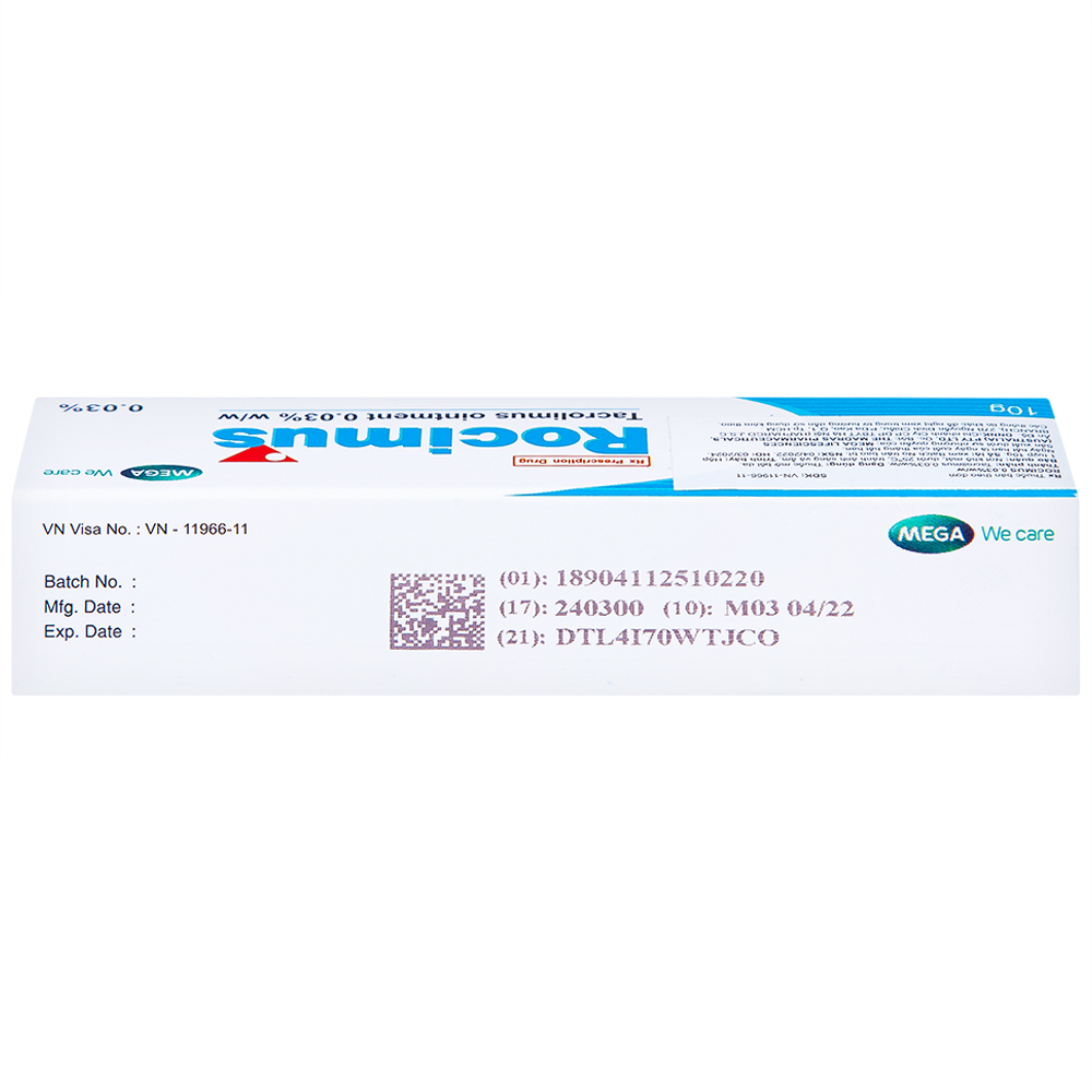 Hình ảnh Thuốc mỡ bôi da Rocimus 0.03% MEGA We care điều trị viêm da cơ địa (10g)