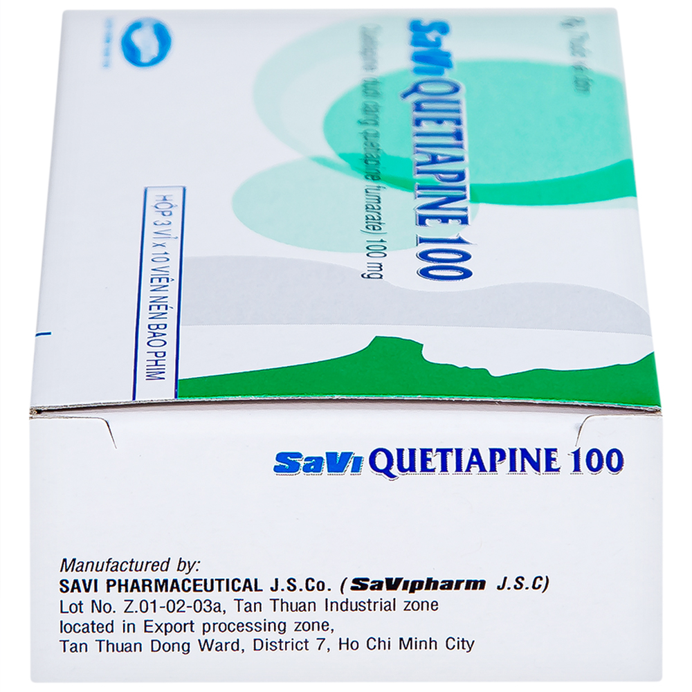 Hình ảnh Thuốc Savi Quetiapine 100 điều trị tâm thần phân liệt (3 vỉ x 10 viên)