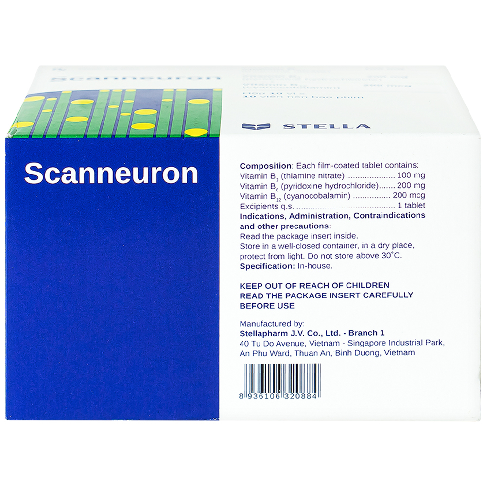 Hình ảnh Thuốc Scanneuron Stella điều trị các rối loạn về hệ thần kinh (10 vỉ x 10 viên)