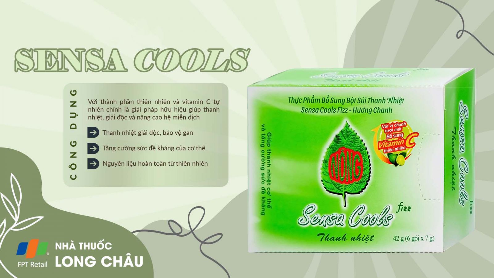 Sensa Cools chứa các thành phần thiên nhiên lành tính