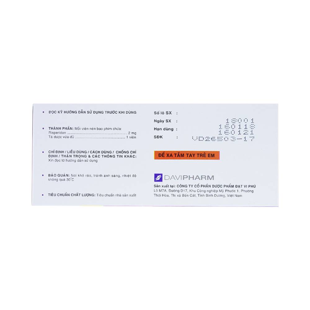 Hình ảnh Thuốc Sernal Davipharm điều trị bệnh loạn tâm thần cấp và mạn (10 vỉ x 10 viên)