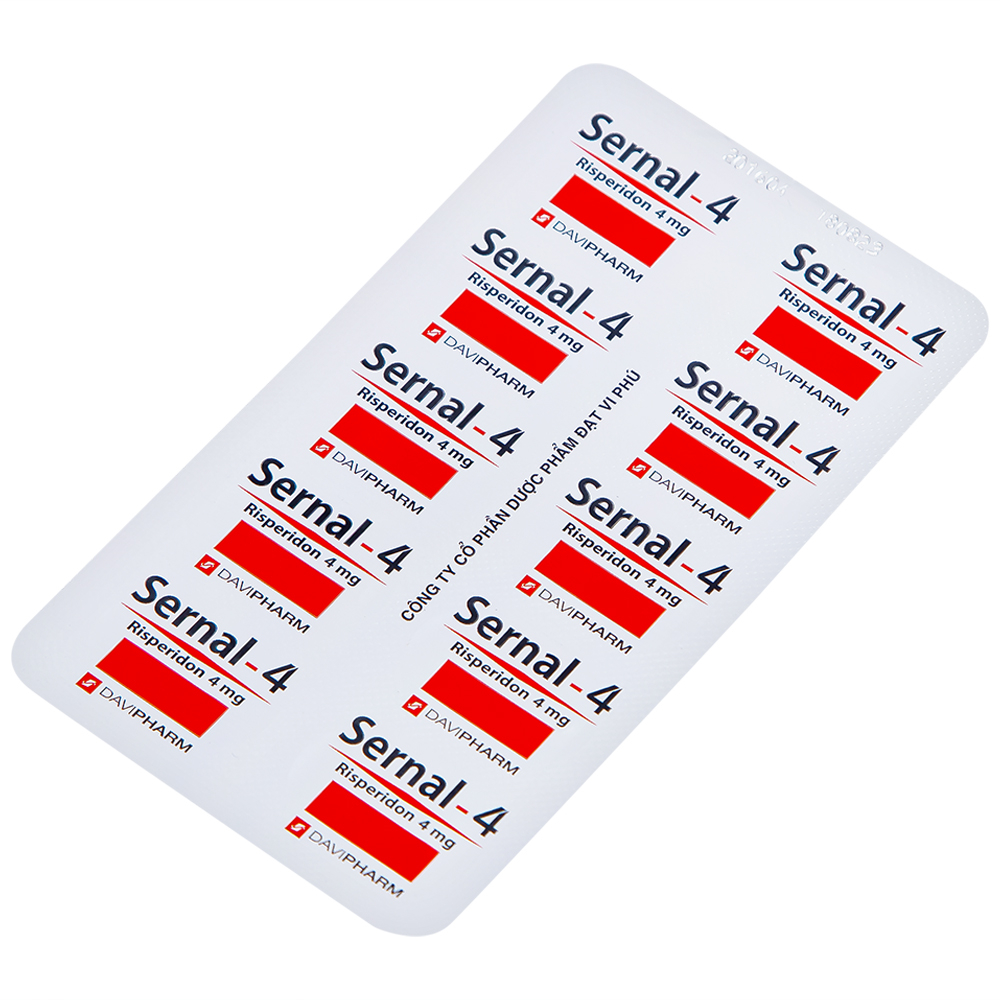 Hình ảnh Thuốc Sernal-4 Davipharm điều trị bệnh loạn tâm thần cấp và mạn (10 vỉ x 10 viên)