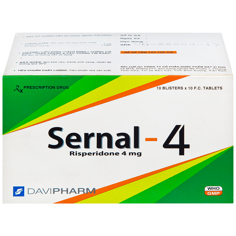 Hình ảnh Thuốc Sernal-4 Davipharm điều trị bệnh loạn tâm thần cấp và mạn (10 vỉ x 10 viên)