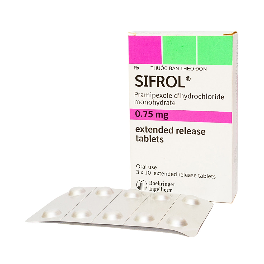 Hình ảnh Thuốc Sifrol 0.75mg Boehringer điều trị bệnh parkinson (3 vỉ x 10 viên)