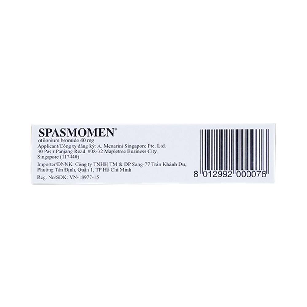 Hình ảnh Thuốc Spasmomen Menarini điều trị hội chứng đại tràng kích thích (3 vỉ x 10 viên)