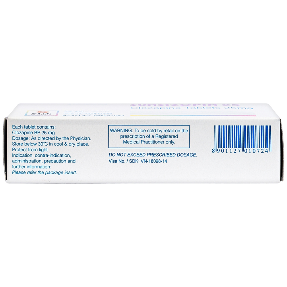 Hình ảnh Thuốc Sunsizopin 25 Sun Pharma điều trị chứng tâm thần phân liệt (5 vỉ x 10 viên)