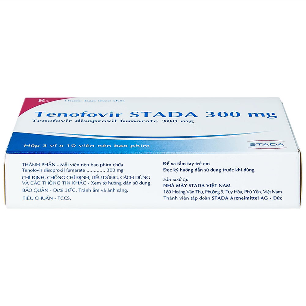 Hình ảnh Thuốc Tenofovir STADA 300mg điều trị nhiễm HIV-1, viêm gan B (3 vỉ x 10 viên) 