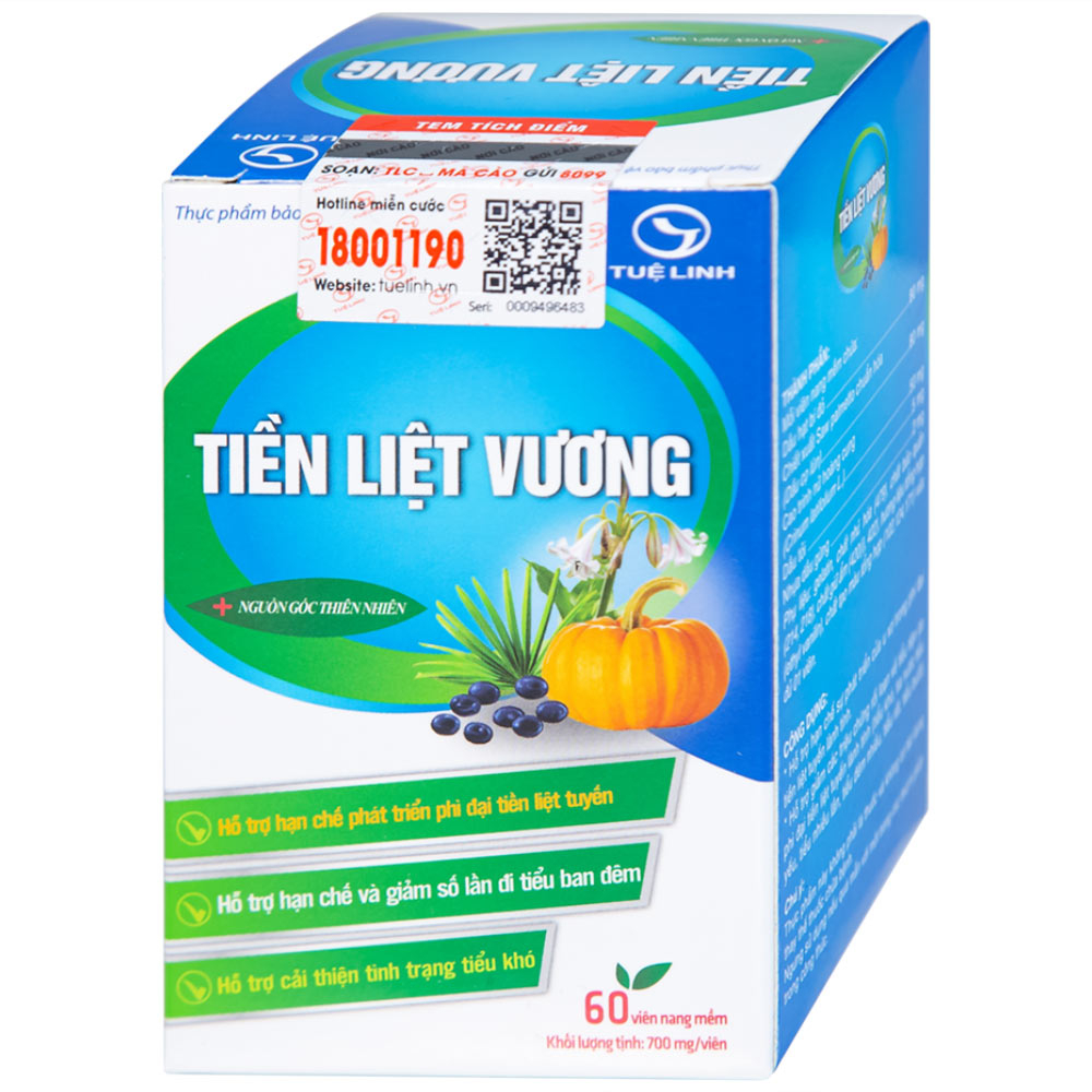 Hình ảnh Viên uống Tiền Liệt Vương Tuệ Linh giúp hạn chế phát triển phì đại tiền liệt tuyến (60 viên)